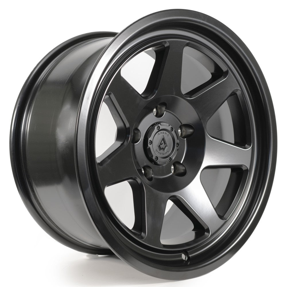 17x8.5 Arena A104 Ridge Satin Black Wheel 5x5 (0mm)