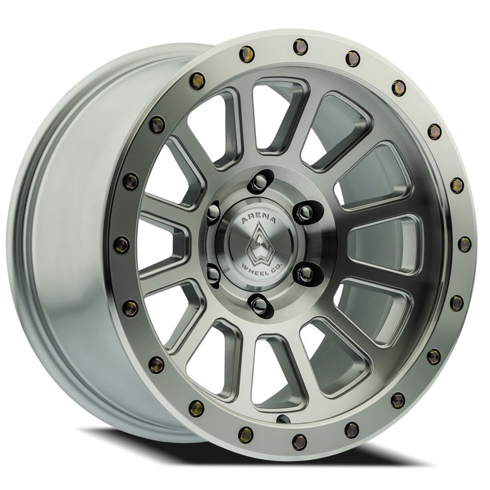 17x9 Arena A105 Ammo Gloss Silver Machined Wheel 5x5 (0mm)