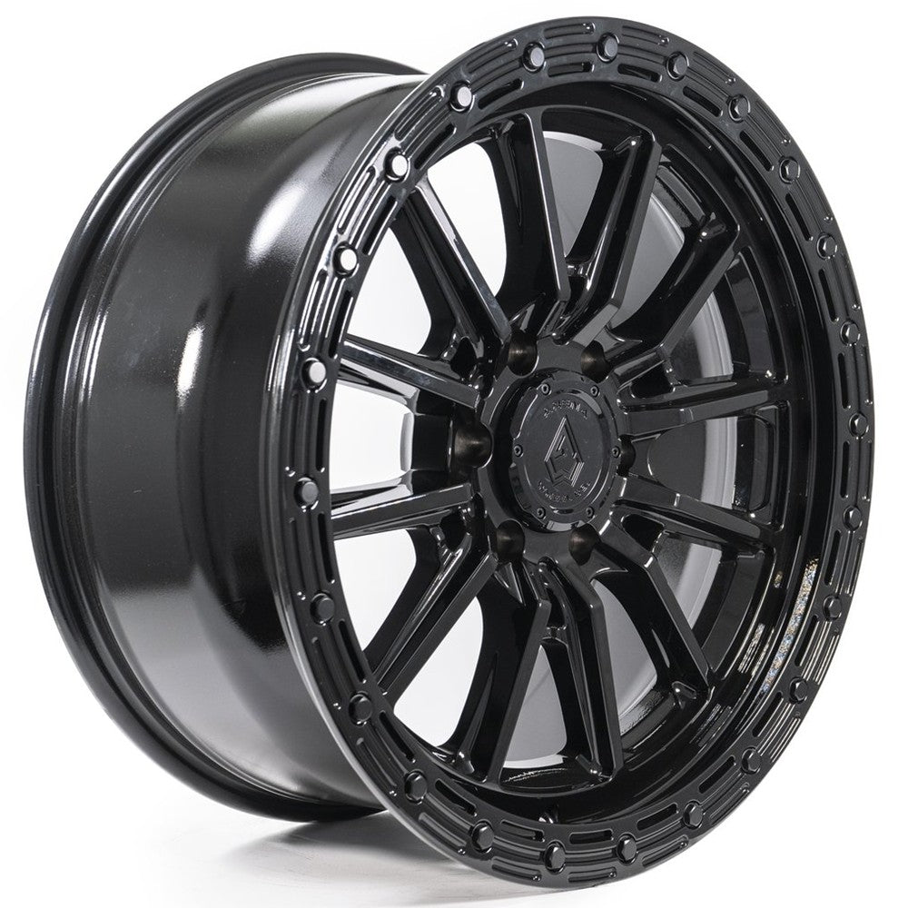 17x9 Arena A106 Trek Glossy Black Wheel 6x135 (-12mm)