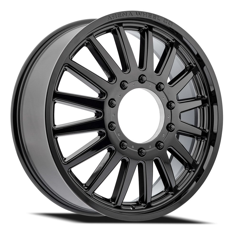 24x8.25 Arena A110 Rival Glossy Black DUALLY FRONT Wheel 10x225 (105mm)