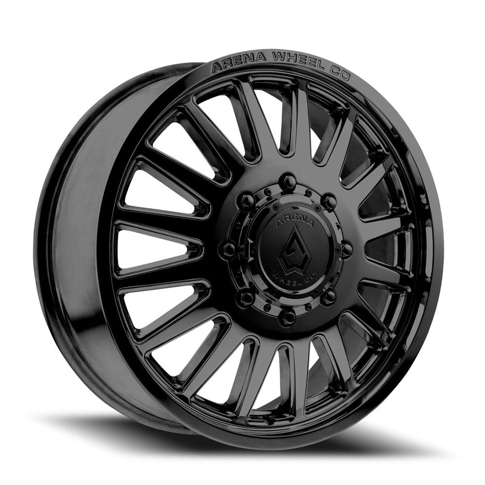 22x8.25 Arena A110 Rival Glossy Black DUALLY FRONT Wheel 8x210 (105mm)
