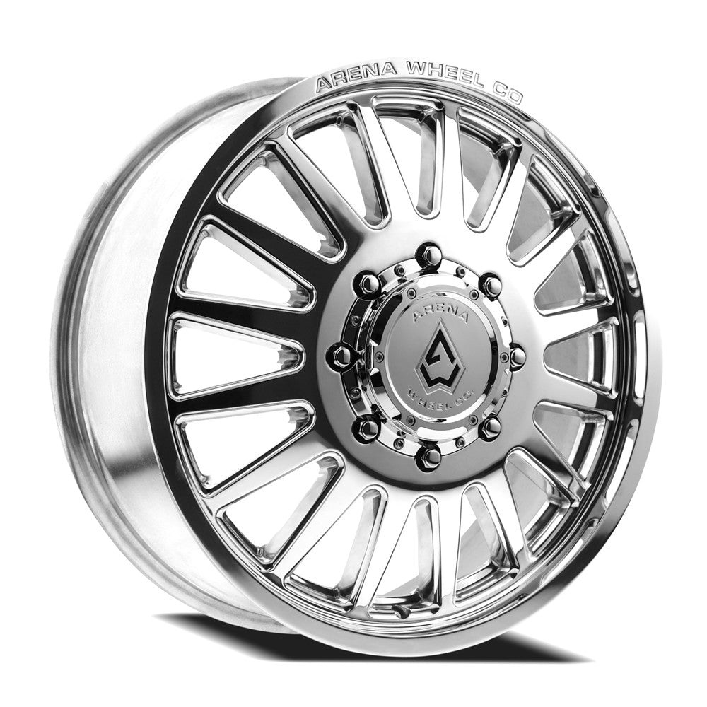 24x8.25 Arena A110 Rival Milled and Polished DUALLY FRONT Wheel 8x210 (105mm)