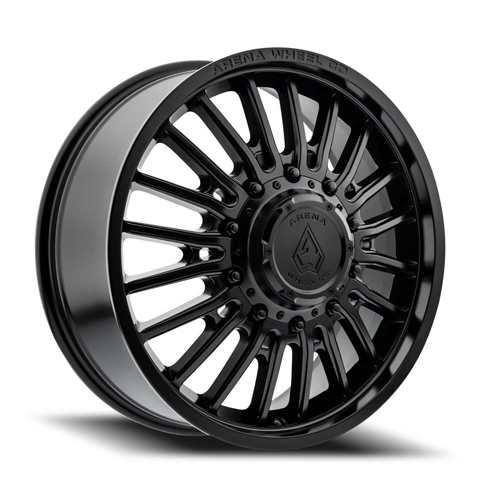 20x8.25 Arena A113 Thunder Glossy Black DUALLY FRONT Wheel 10x225 (105mm)