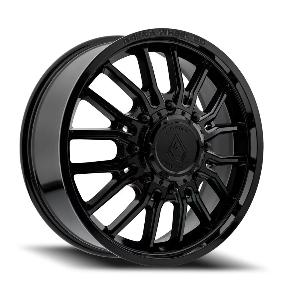 22x8.25 Arena A113 Thunder Glossy Black DUALLY FRONT Wheel 8x210 (105mm)