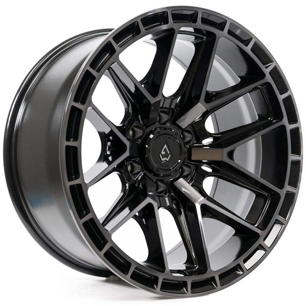 20x10 Arena Wheel Co. A114 Battle Black Machined DDT Wheel 5x5 (-18mm)