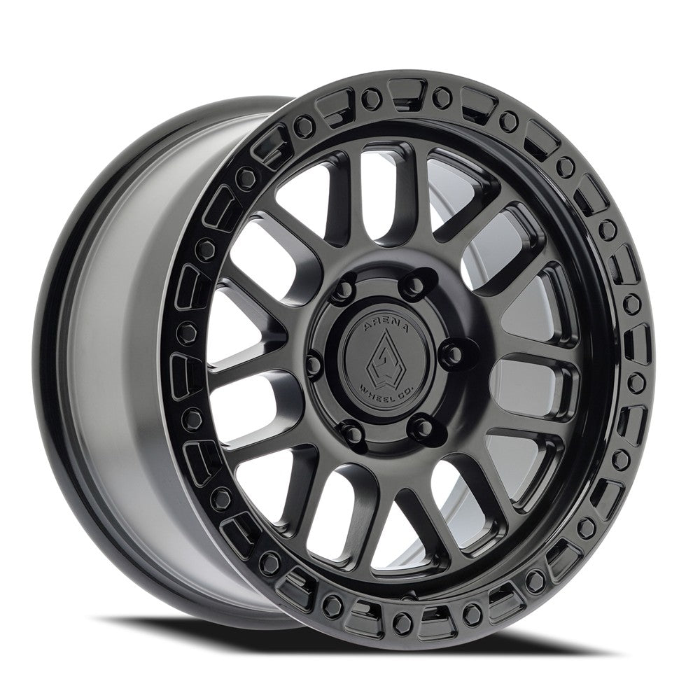 18x9 Arena A119 Boost Satin Black Center Glossy Black Lip Wheel 5x5 (0mm)