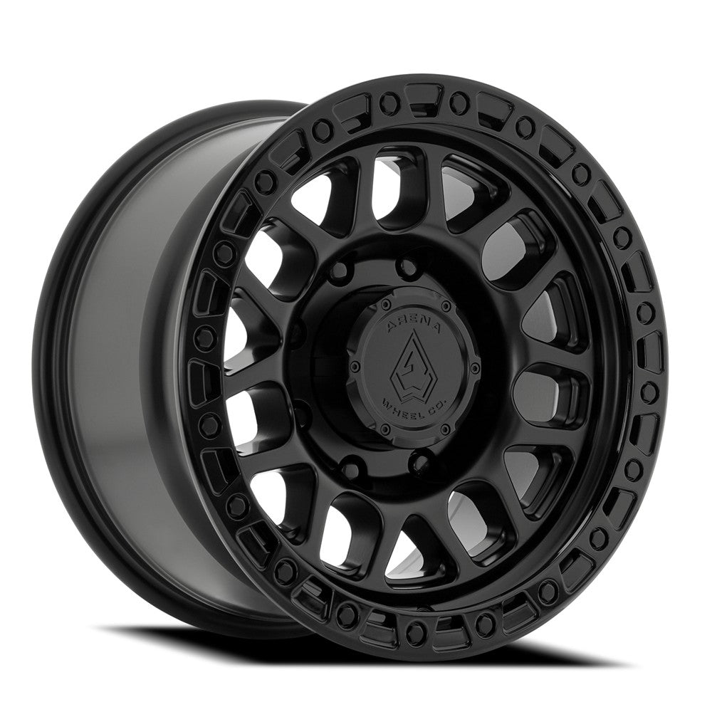 17x9 Arena A119 Boost Satin Black Center Glossy Black Lip Wheel 8x180 (0mm)