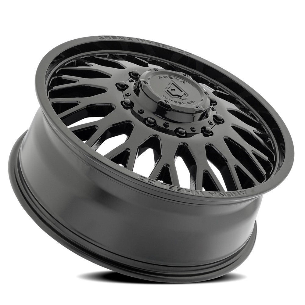 22x8.25 Arena A121 Monarch Glossy Black DUALLY FRONT Wheel 8x200 (100mm)