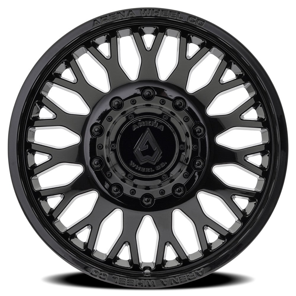 22x8.25 Arena A121 Monarch Glossy Black DUALLY FRONT Wheel 8x200 (100mm)