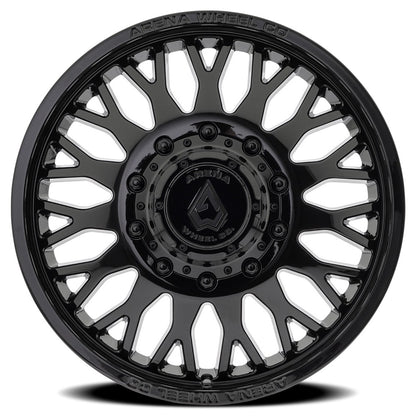 22x8.25 Arena A121 Monarch Glossy Black DUALLY FRONT Wheel 8x200 (100mm)