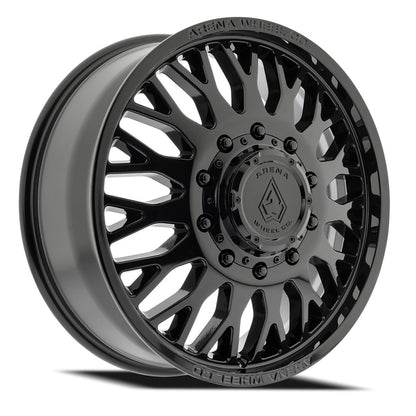 22x8.25 Arena A121 Monarch Glossy Black DUALLY FRONT Wheel 8x200 (100mm)