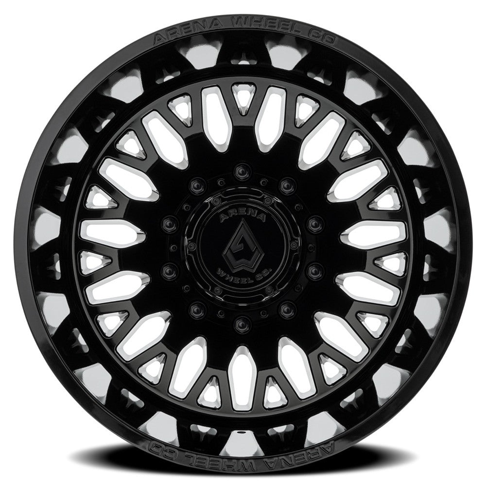 22x8.25 Arena A121 Monarch Glossy Black DUALLY REAR Wheel 8x200 (-202mm)