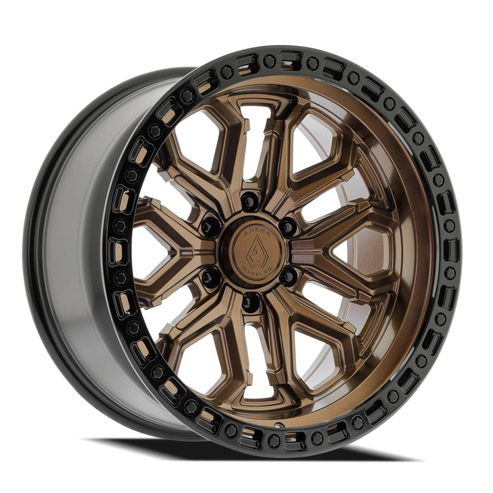 22x10 Arena A125 Jackal Smoked Bronze Glossy Black Lip Wheel 6x5.5 (-18mm)