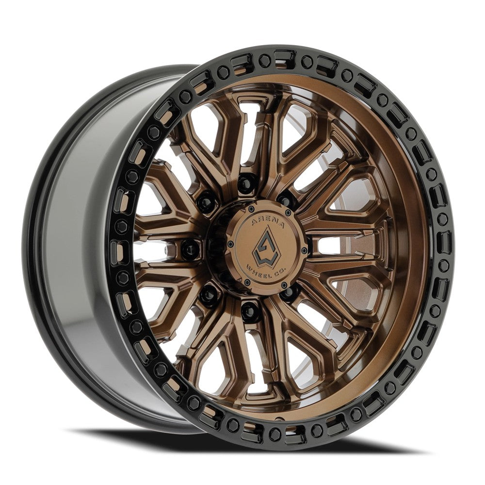 20x10 Arena A125 Jackal Smoked Bronze Glossy Black Lip Wheel 8x180 (-18mm)