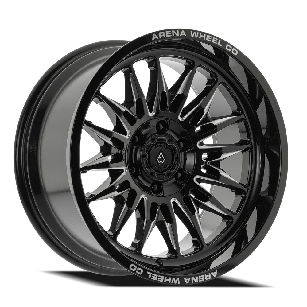 20x10 Arena A126 Javelin Gloss Black And Milled Wheel 5x5 (-18mm)