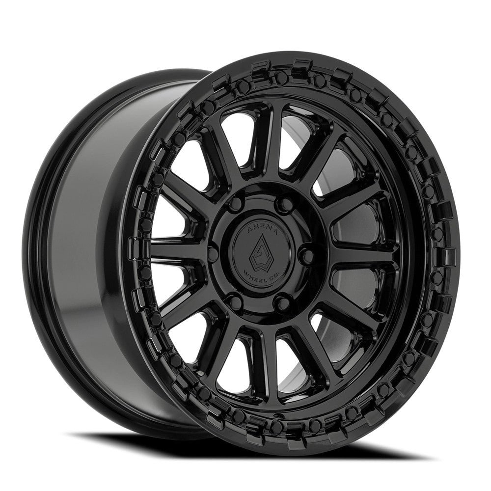 17x9 Arena A128 Enduro Glossy Black Wheel 5x5 (0mm)
