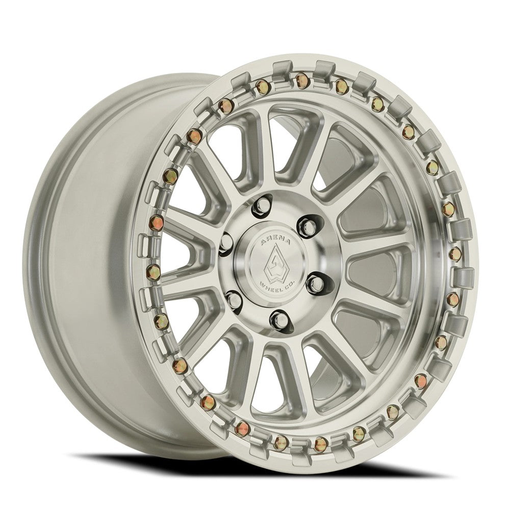18x9 Arena A128 Enduro Gloss Silver Machined Wheel 6x5.5 (20mm)
