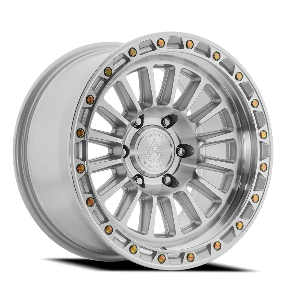 17x9 Arena A130 Podium Gloss Silver Machined Wheel 5x5 (-12mm)