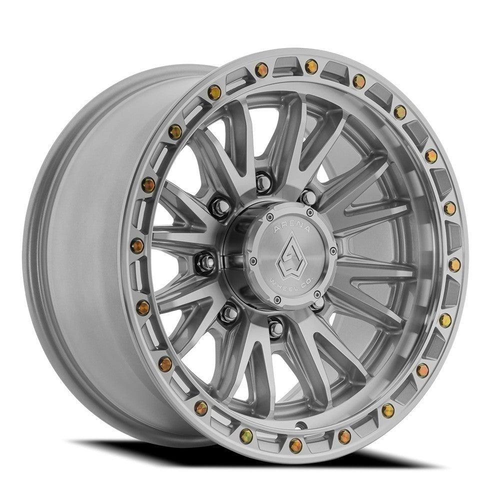 17x9 Arena A135 Atlas Gloss Silver Machined Wheel 8x6.5 (0mm)