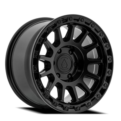 17x9 Arena Wheel Co. A144 Spector Satin Black Glossy Black Lip Wheel 6x5.5 (0mm)