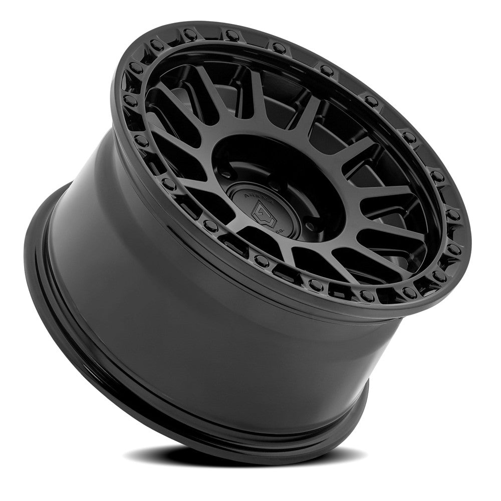 17x9 Arena Wheel Co. A144 Spector Satin Black Glossy Black Lip Wheel 6x5.5 (0mm)