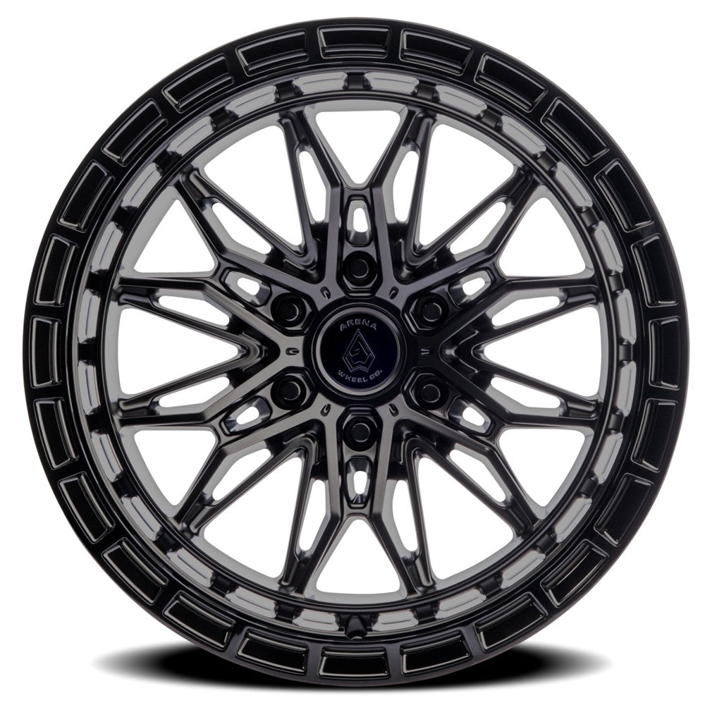 22x10 Arena Wheel Co. A147 Empire Satin Black Glossy Black Wheel 6x135 (-18mm)