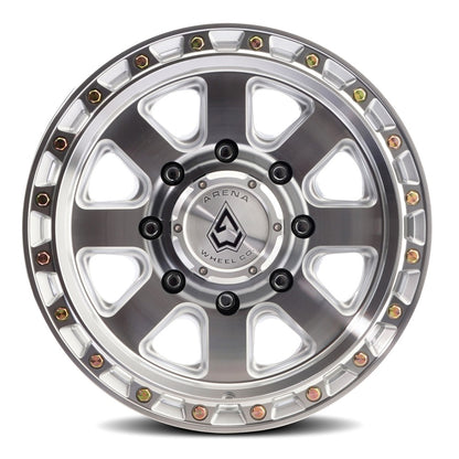 17x9 Arena Wheel Co. A148 Bandit Gloss Silver Machined Wheel 8x6.5 (0mm)