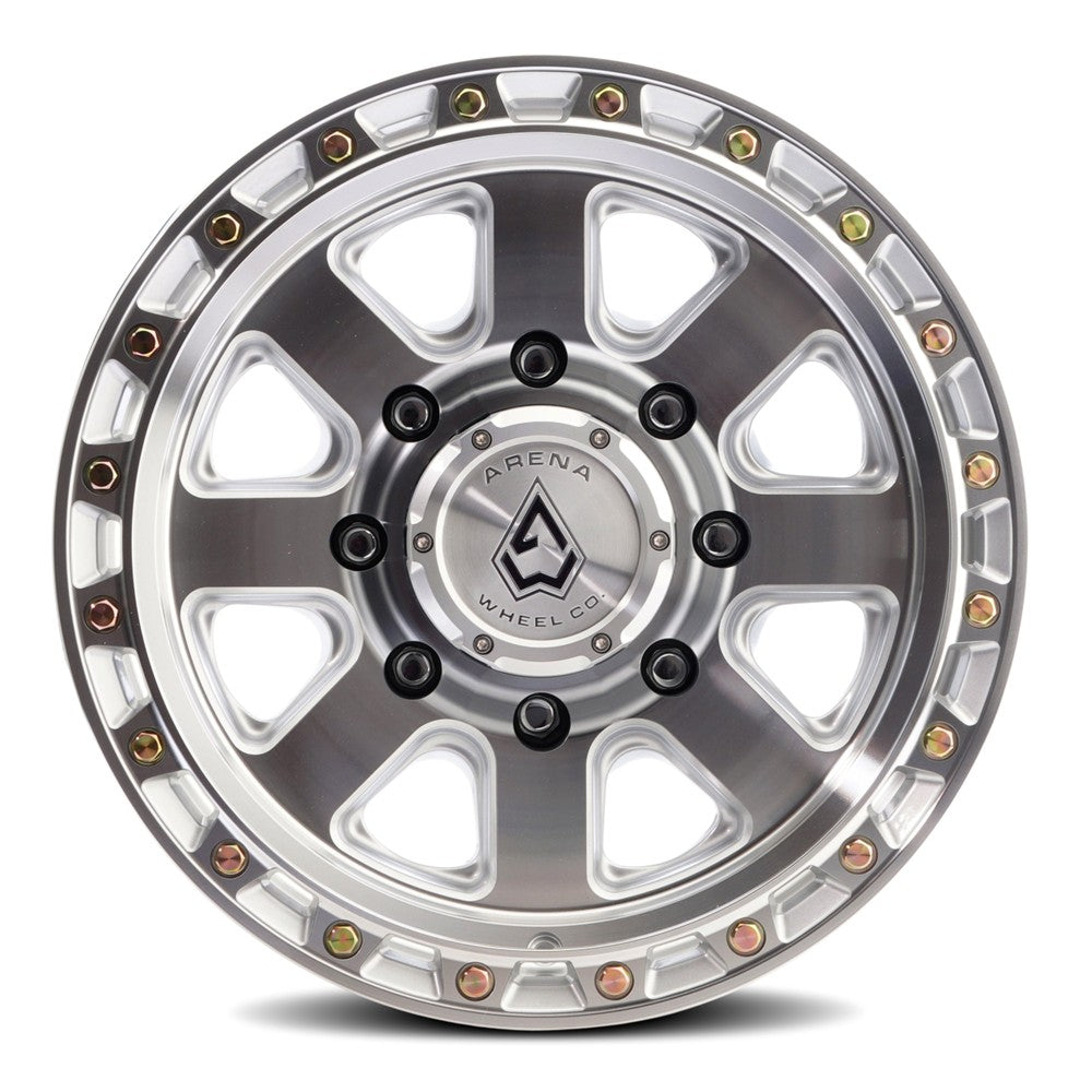 17x9 Arena Wheel Co. A148 Bandit Gloss Silver Machined Wheel 8x170 (0mm)