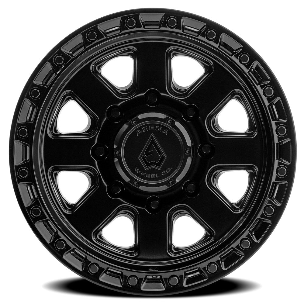 17x9 Arena Wheel Co. A148 Bandit Satin Black Glossy Black Lip Wheel 8x6.5 (0mm)