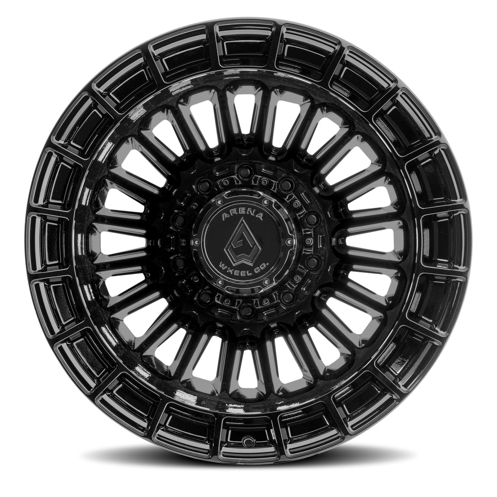 20x8.25 Arena Wheel Co. A151 Blaze Glossy Black DUALLY REAR Wheel 8x200 (-211mm)