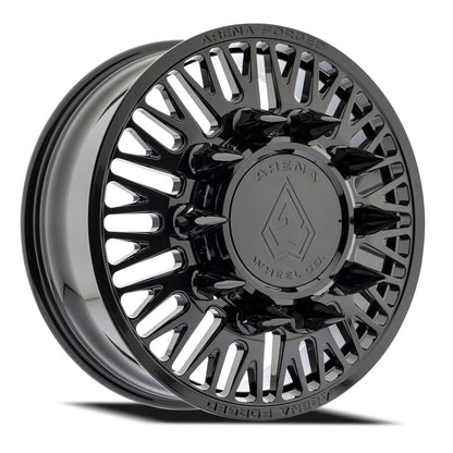 26x8.25 Arena AF101 Casino Glossy Black FORGED DUALLY FRONT Wheel 8x200 (100mm)