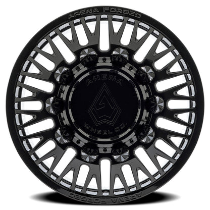 26x8.25 Arena AF101 Casino Glossy Black FORGED DUALLY FRONT Wheel 8x200 (100mm)