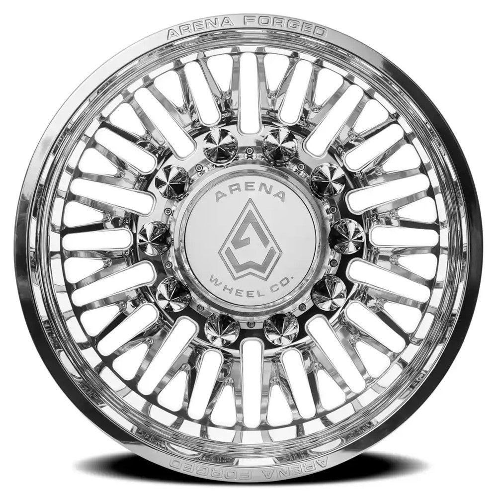 24x8.25 Arena AF101 Casino Polished FORGED DUALLY REAR Wheel 10x225 (-235mm)