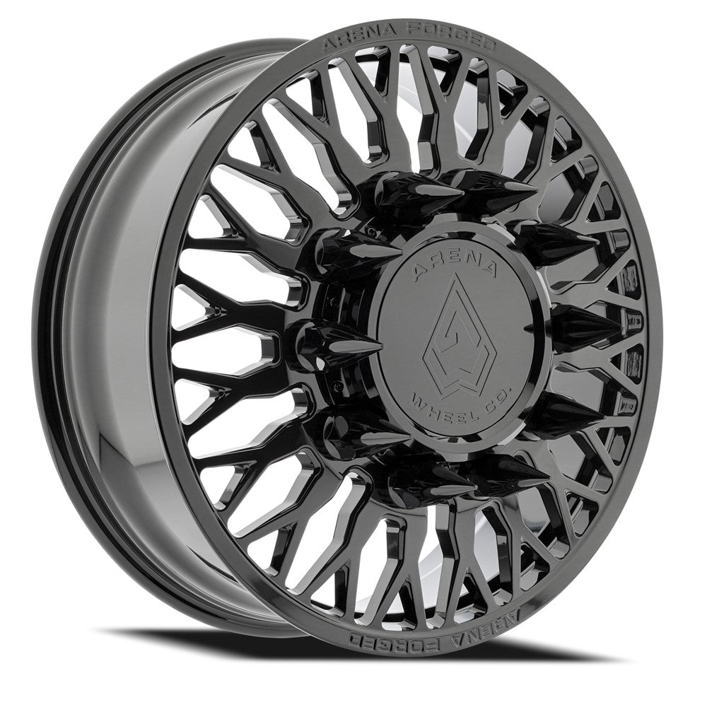 22x8.25 Arena AF102 Maximus Glossy Black FORGED DUALLY FRONT Wheel 8x200 (100mm)