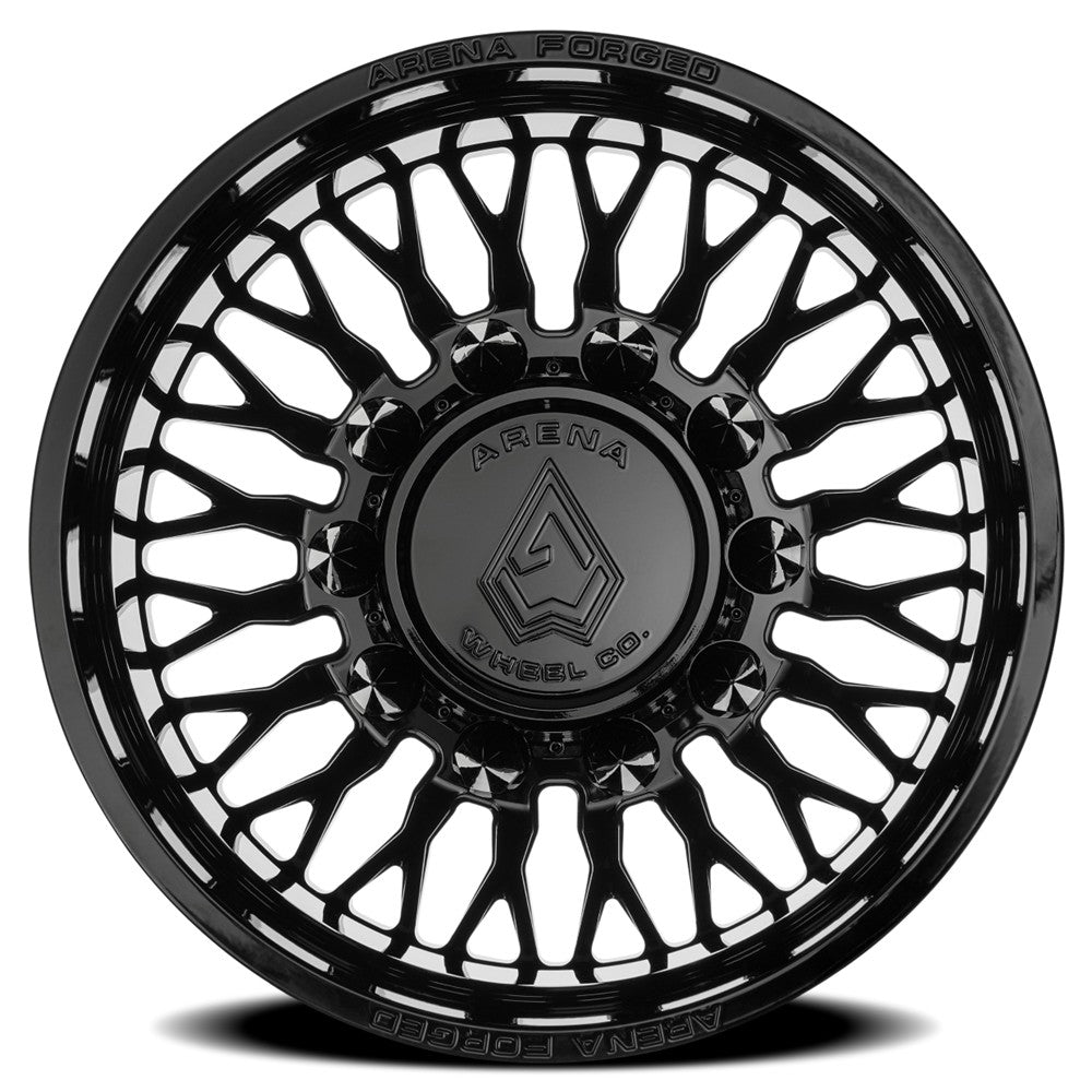 24x8.25 Arena AF102 Maximus Glossy Black FORGED DUALLY REAR Wheel 8x200 (-235mm)