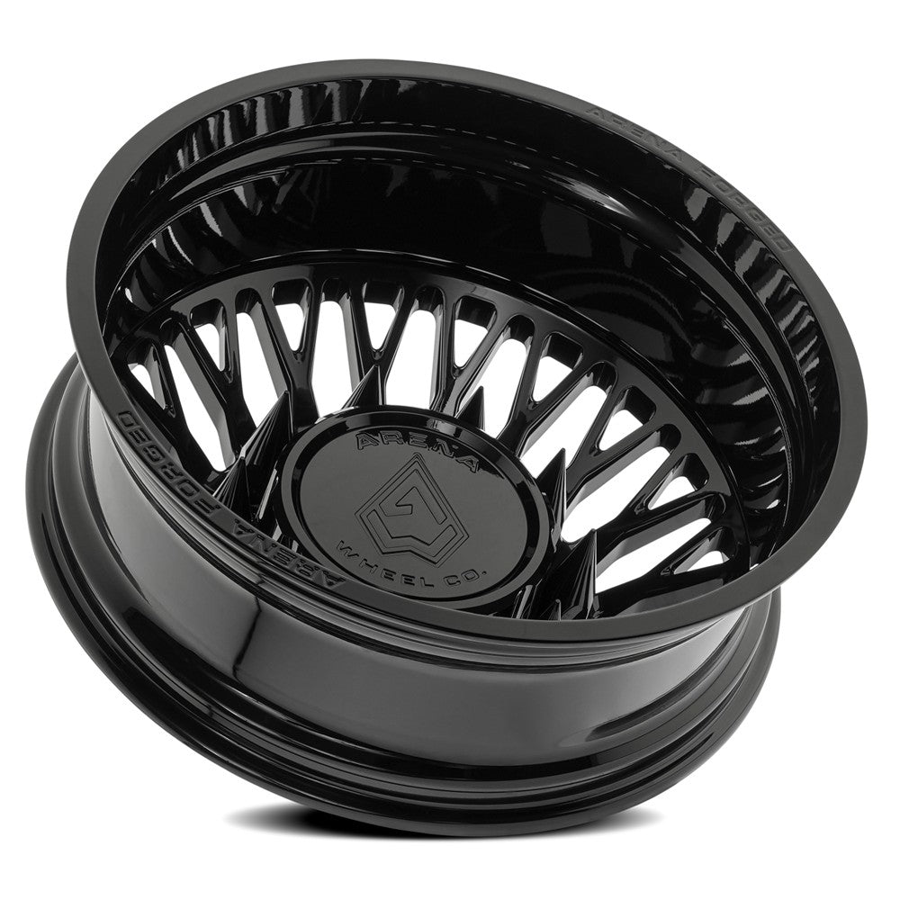 22x8.25 Arena AF102 Maximus Glossy Black FORGED DUALLY REAR Wheel 8x200 (-209mm)