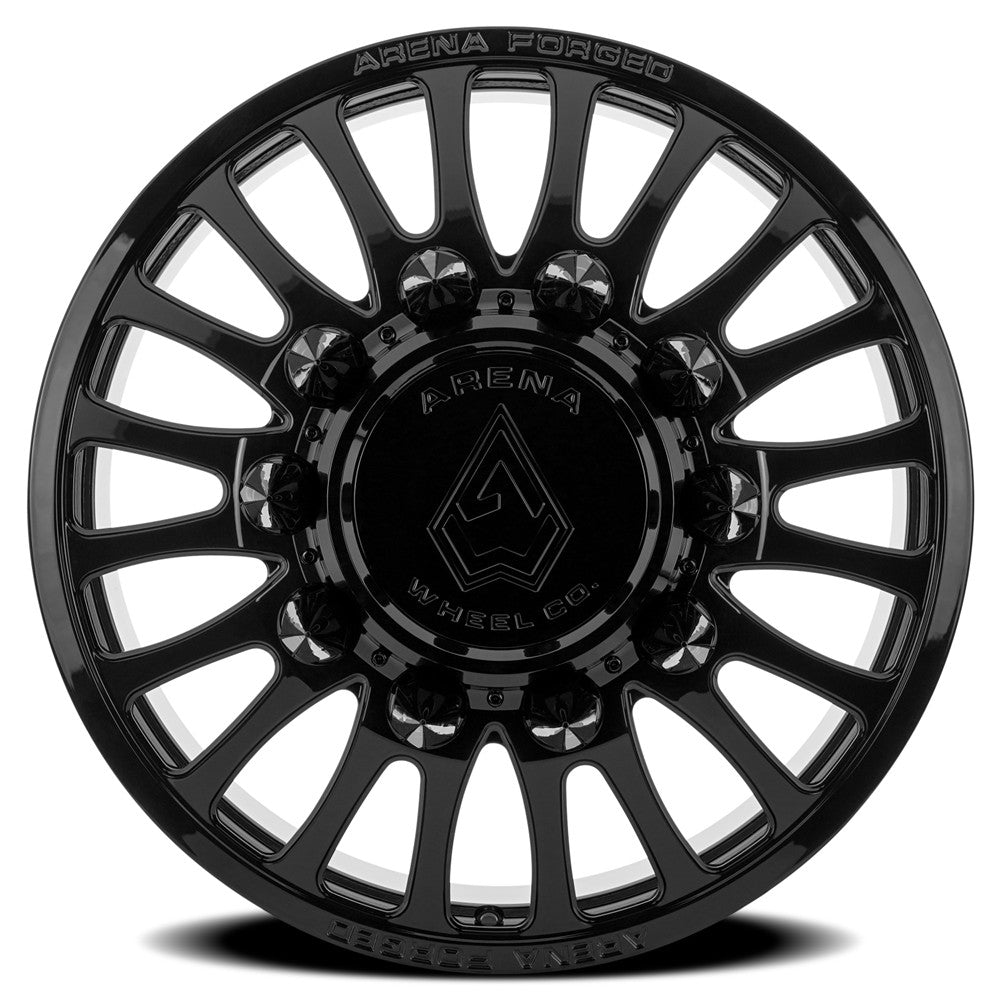 24x8.25 Arena AF103 Shoreline Black FORGED DUALLY FRONT Wheel 10x225 (100mm)
