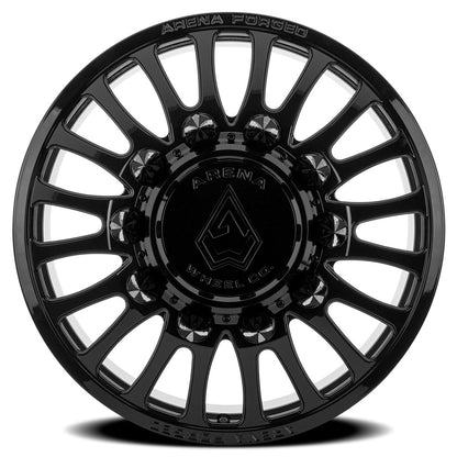 24x8.25 Arena AF103 Shoreline Black FORGED DUALLY FRONT Wheel 10x225 (100mm)