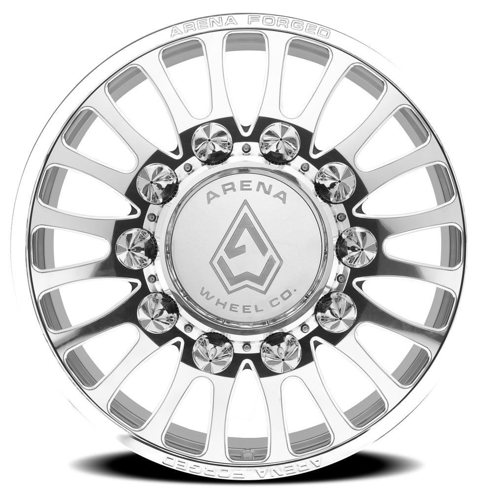 22x8.25 Arena AF103 Shoreline Polished FORGED DUALLY FRONT Wheel 8x200 (100mm)
