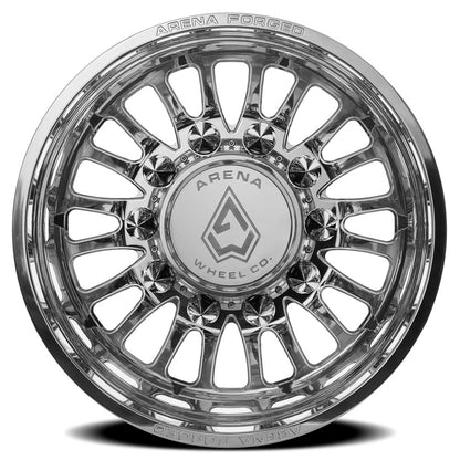 24x8.25 Arena AF103 Shoreline Polished FORGED DUALLY REAR Wheel 8x200 (-235mm)