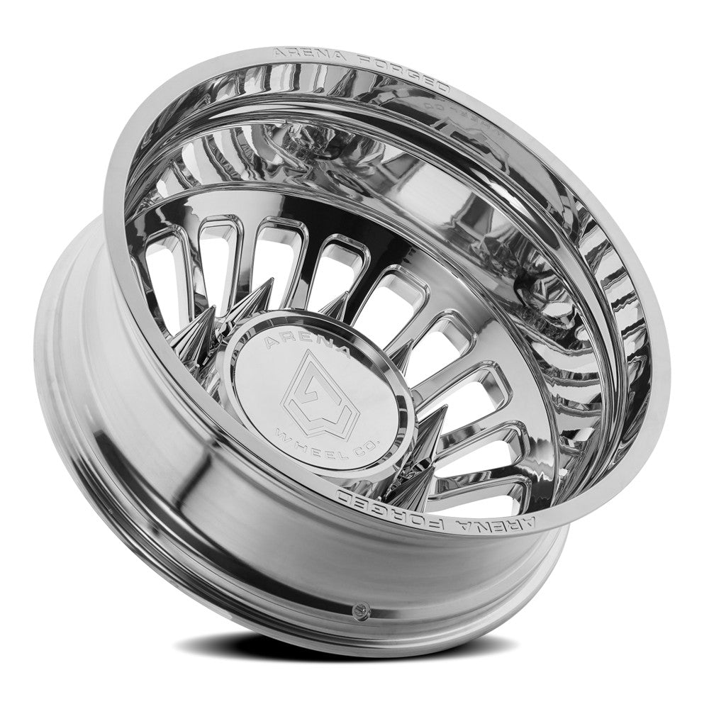 24x8.25 Arena AF103 Shoreline Polished FORGED DUALLY REAR Wheel 10x225 (-235mm)
