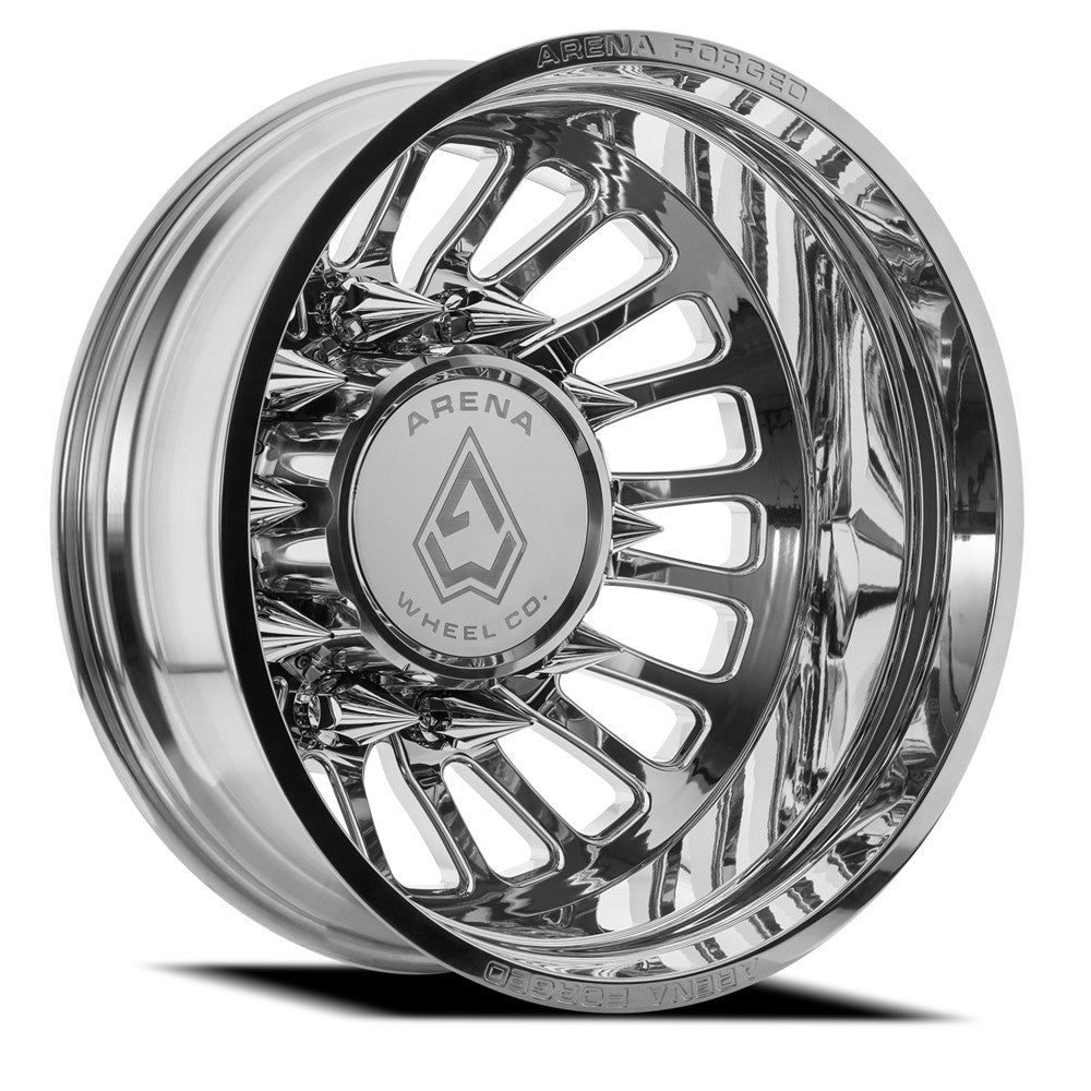 24x8.25 Arena AF103 Shoreline Polished FORGED DUALLY REAR Wheel 8x200 (-235mm)