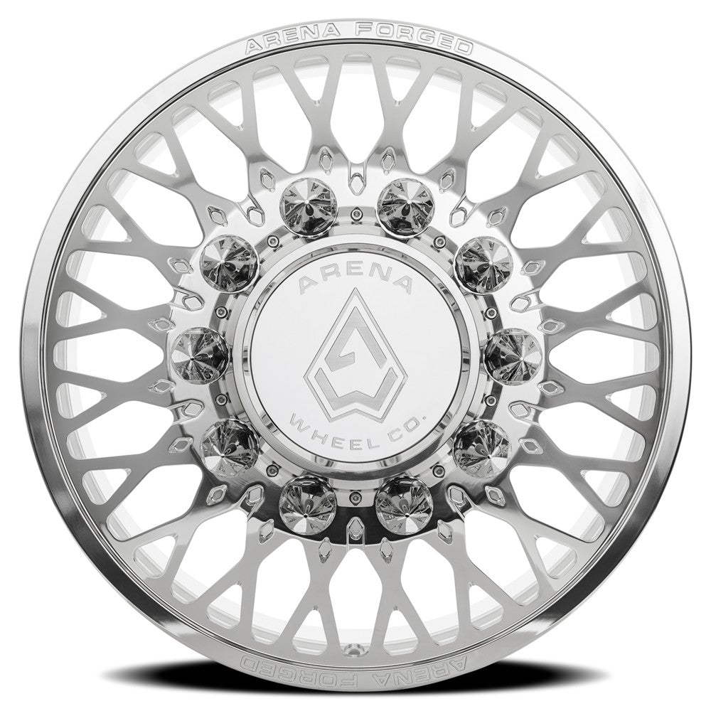 24x8.25 Arena AF104 Stealth Polished FORGED DUALLY FRONT Wheel 8x200 (100mm)