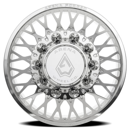 24x8.25 Arena AF104 Stealth Polished FORGED DUALLY FRONT Wheel 8x200 (100mm)