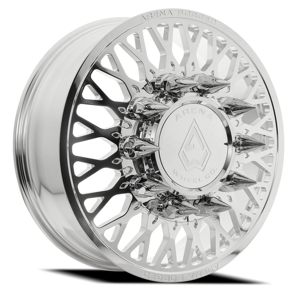 24x8.25 Arena AF104 Stealth Polished FORGED DUALLY FRONT Wheel 8x200 (100mm)