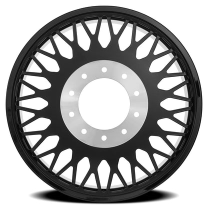 24x8.25 Arena AF104 Stealth Glossy Black FORGED DUALLY INNER Wheel 8x210 (100mm)