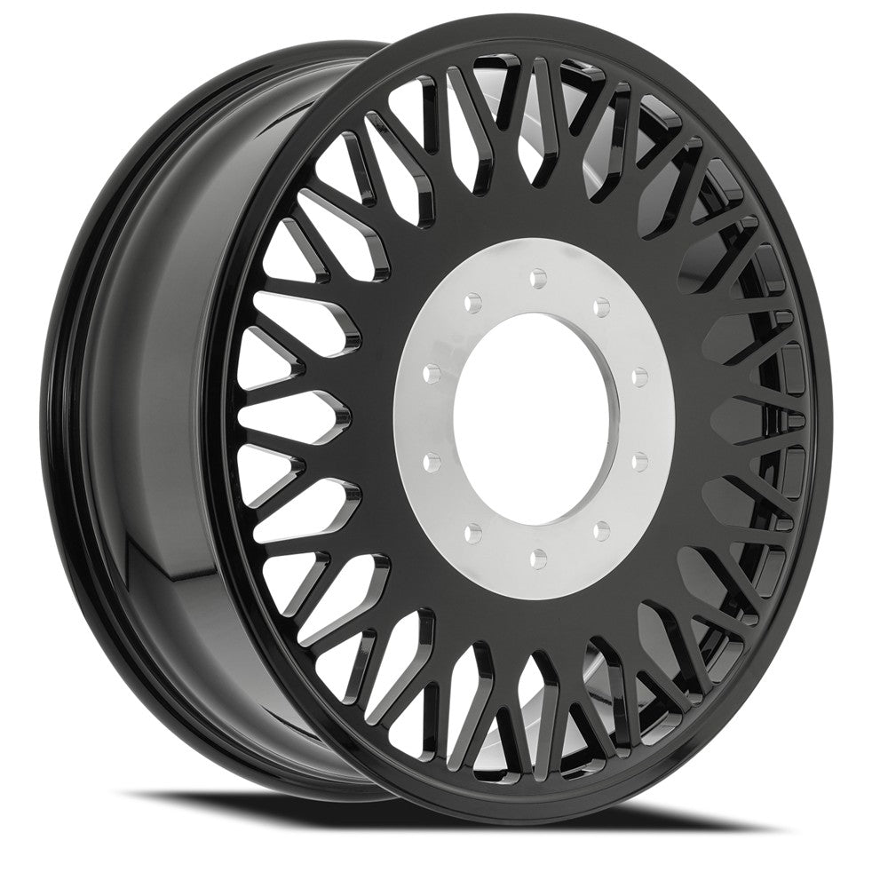 24x8.25 Arena AF104 Stealth Glossy Black FORGED DUALLY INNER Wheel 8x210 (100mm)