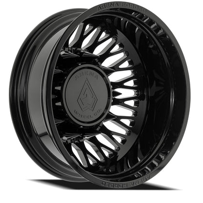 24x8.25 Arena AF104 Stealth Glossy Black FORGED DUALLY REAR Wheel 8x200 (-235mm)