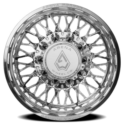 24x8.25 Arena AF104 Stealth Polished FORGED DUALLY REAR Wheel 8x200 (-235mm)
