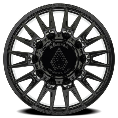 24x8.25 Arena AF105 Imperial Gloss Black FORGED DUALLY FRONT Wheel 8x210 (100mm)